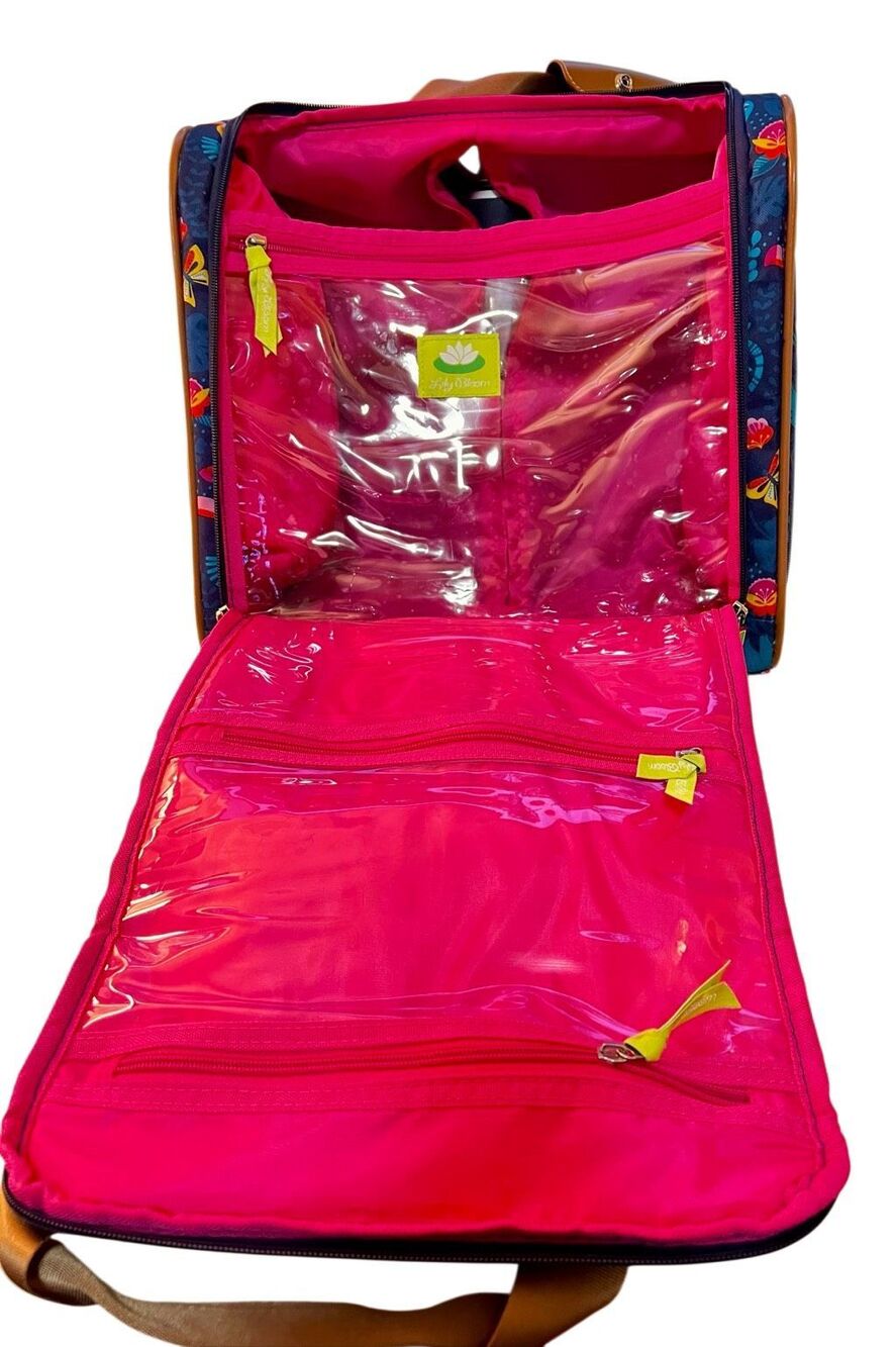 Lily Bloom Designer 15 Inch Carry On Rolling Travel Luggage Suitcase Sloth to Me - Picture 5 of 15